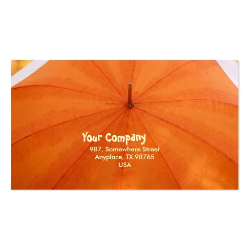 Umbrella and Autumn Colors Business Card Templates (back side)