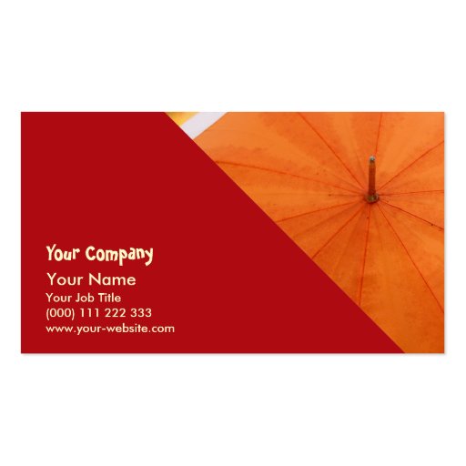 Umbrella and Autumn Colors Business Card Templates (front side)