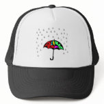 Umbrella and Raindrops Trucker Hats