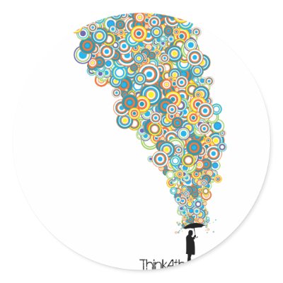 Umbrella Atheist Round Sticker by ThinkAtheist