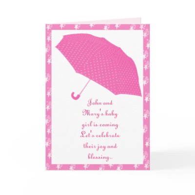 umbrella, baby shower - greeting card by cute4kids