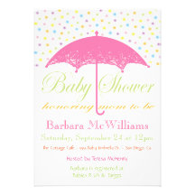 Umbrella Baby Shower Invitations