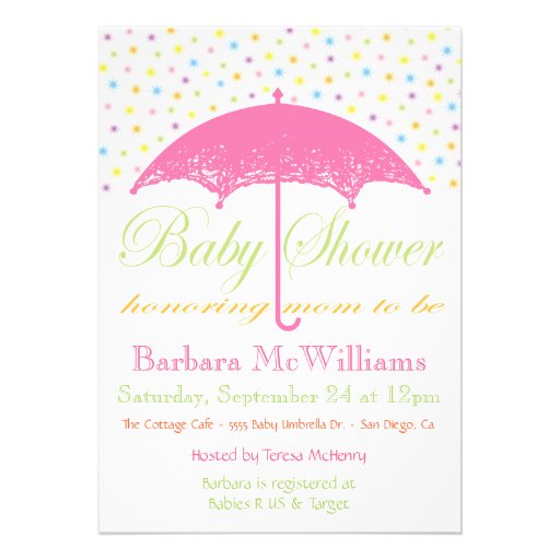 Umbrella Baby Shower Invitations