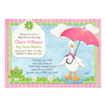 Umbrella Baby Sprinkle Shower Invitation Girl