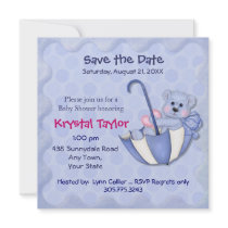 Umbrella Bear Blue - Invitation