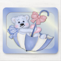 Umbrella Bear - Blue mousepads