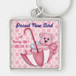 Umbrella Bear - New Dad of Girl Key Chain
