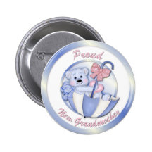 Umbrella Bear - New Grandma - Boy Buttons