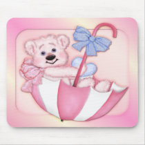 Umbrella Bear - Pink mousepads
