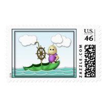 Umbrella Boat Baby Shower Postage Stamps