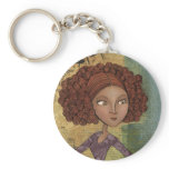 Umbrella Girl Whimsical Garden Illustration keychains