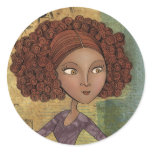 Umbrella Girl Whimsical Garden Illustration stickers