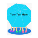 Umbrella Girls Shower Post Card postcards by imagefactory Umbrella Girls Shower Post Card postcards