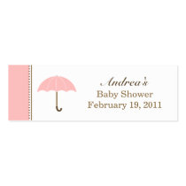 Umbrella Pink Small Tag Business Card Template