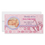 Umbrella Teddy Bear Photo Birth Announcement photo cards