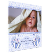 Umbrella Teddy Bear Polka Baby Canvas Print canvas prints