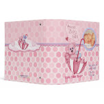 Umbrella Teddy Polka Dot Photo Album for Baby Girl Binder
