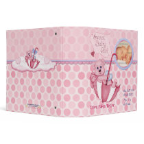 Umbrella Teddy Polka Dot Photo Album for Baby Girl Binder