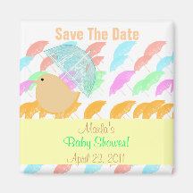 Umbrellas Baby Shower Fridge Magnets
