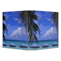 umbrellas on beach, St. Maarten, Caribbean Binders