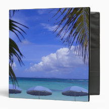 umbrellas on beach, St. Maarten, Caribbean Binders