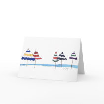 Umbrellas on the Beach Cards