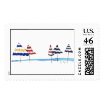 Umbrellas on the Beach Custom Postage postage