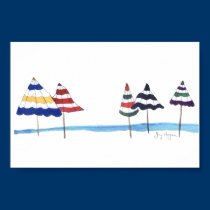 Umbrellas on the Beach Posters & Prints posters