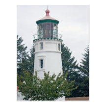 Umpqua River Light with Tree Postcard