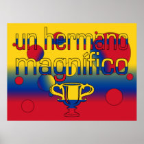Un Hermano Magnífico Colombia Flag Colors Pop Art Poster