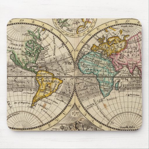 Un nuevo mapa del mundo entero con los vientos com alfombrillas de ratones
