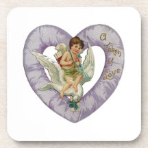 Un símbolo del corazón de la lavanda del amor posavaso