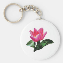 Un tulipán rosado llavero personalizado