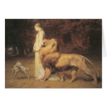 Una and the Lion by Briton Riviere (1840-1920) Greeting Card