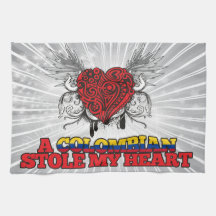 Una estola colombiana mi corazón toalla de mano