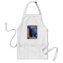 Una in Blue Dress Apron