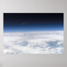 Una luna creciente azul impresiones