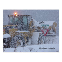 Unalaska, Alaska:  Clearing the snow. Postcards