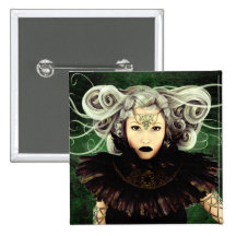 Unamused Gothic Artwork Button
