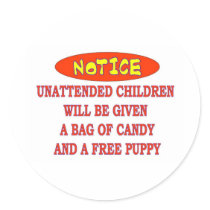 UNATTENDED CHILDREN STICKER