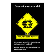 Unauthorized Access Security Awareness Poster posters