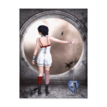 Unchain My Broken Heart Gothic Art Postcard