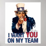 Uncle Barack Obama I Want You On My Team Print