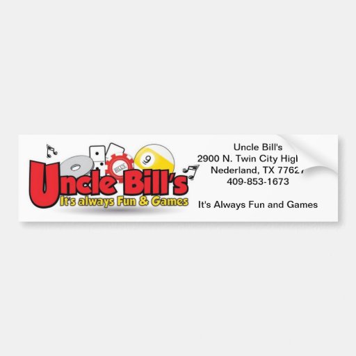 Uncle Bill's Bumper Sticker