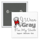 Uncle - Gray Ribbon Awareness Pinback Button