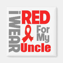 Uncle - I Wear Red Ribbon Refrigerator Magnet