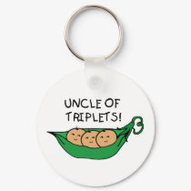 Uncle of Triplets Pod keychains