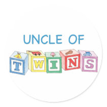 Uncle of Twins Blocks stickers by Scrappintwins Uncle of Twins Blocks stickers