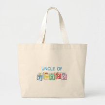 Uncle of Twins Blocks Tote Bags
