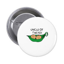 Uncle of Twins Pod Pinback Buttons